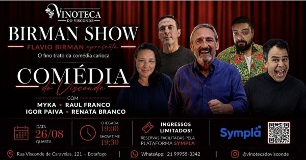 Comédia Do Visconde - Birman Show Apresenta Coletivo 12 Na Vinoteca Do Visconde Em Botafogo